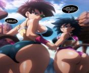 Fasha and Gine switch clothes to mess with Bardock (Dindakai jpg) from bardock vs freeza portugues