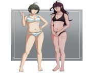 Komaru and Toko in bra and panties with stretch marks from bhabhi in bra and tr
