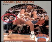 Basket ball trading card showing the Menendez brothers sitting courtside at Madison Square garden. from jus menendez
