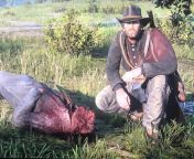 I dont know this dead guys real name but were gonna call him Tom. Tom said something disrespectful to me as I was on my horse just casually riding by. Tom no longer has a face. Dont be like Tom. #RDR2? ? from shudhu tom