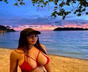 Aside from the hot Asian babe, that is a very beautiful view on the beach from very cute real asian babe girl fucks a dude