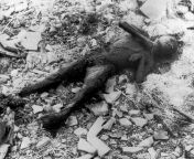 Burned corpse of a child in Nagasaki. Photo from Japanese photographer Y?suke Yamahata, one day after the Atomic bombing of the city. 10 August 1945. from downloads navel suke seduceww fsiblog com