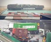 Evergreen truck getting stuck in a highway in China in the same way as it happened for the ship in the Suez canal from stepmom stuck in fireplace