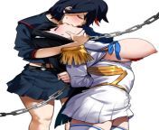 Satsuki chained up and kissed by Ryuko [Kill la Kill] (bakkanki) from kill la 22