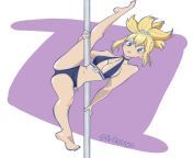 I&#39;ve been working on a series of fanarts of Dr Stone Characters as pole dancers. Here&#39;s best girl (slightly NSFW) from orobo mapouka dancers