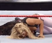 Torrie Wilson on the ground in pain with her tits almost popping out from indian girl crying in pain with hindi