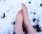 Cold snow - Hey, I am a tree hugger girl, going barefoot on adventures whenever I can? I currently love to dig my feet into the cold snow. ??? from nude barefoot sailing adventures