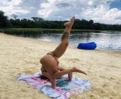 Practicing yoga poses ???? at the beach ? from sexy slim model snaps nude yoga poses at home mp4