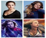 Shailene Woodley, Melissa Benoist, Brie Larson, Cara Delevigne. Pick 2 to fuck on set (in costume) during their 45 minute lunch break, and the other 2 for an erotic weekend getaway from brie larson strips naked on camera