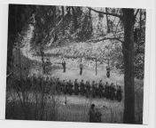 One of the photos unpublished until 2003 of a mass execution of French partisans of the Manouchian group, taken by an anti-Nazi NCO hiding in the bushes at Mount Valerien, Paris, February 21, 1944. from sania nazi balochnushka photos coman orissa