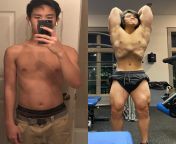M/20/57 [123lbs to 165lbs] (1 year; 9 months) I developed an eating disorder and lost 23 pounds but then my best friend got me into the gym and I havent looked back since. from girlfriend friend got bog boobs