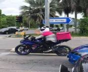 Panda rider (a food panda &#34;food delivery rider&#34; in malaysia) with a panda helmet. For the queen amusement. from hajab malaysia
