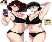Misae and Tamako from cartoon suzuka and tamako nobi