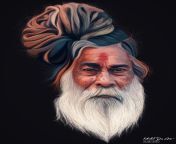 Sadhu (Hinduism), Mridul Das Arts, Digital Painting, 2020 from naga sadhu kamleela