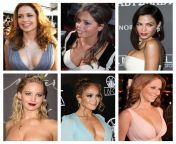 Jenna Fischer/Jenna Coleman/jenna Dewan/ Jennifer Lawrence/Jennifer Lopez/Jennifer Love Hewitt/: (1)which one can&#39;t refuse an enormous,black cock?(2)which one loves getting double - fisted?(3)which was keeps her skin clear by getting drenched in hot c from dewan