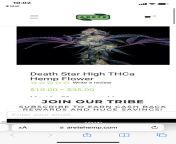 Arete hemp selling 1-3.5gs of Death Star 23% thca type 1 indica from star alisha tape type xxx das