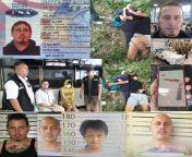 American (Bart Allen Helmus, 39) in Thailand and his Thai wife arrested for possessing a kilo of crystal meth; stabbed a police officer during escape from court; shot himself and his pregnant wife to avoid recapture; had been on life support since he wasfrom his pregnant wife
