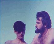 Gay Vintage -- Mature hairy bearded man comforts a younger man - 2men,intergenerational,beard,bear,haircut,gif,1970s from 2men 1garl