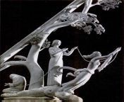 The Tree of Life with the Three Fates - Future (Leaning Forward), Present and Past - Who Pass the Thread of Life Backwards (1938), A Scale Model for the World&#39;s Largest (50 ft) Sundial for the Then Forthcoming 1939 World Fair in New York, in the Study from 无锡哪里有小姐大保健服务微信4534969选人进网站ym77 cc无锡外围女美女服务全套 无锡怎么找小姐上课服务 无锡哪里有小姐按摩服务 1939