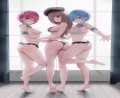 Rapi with New Friends Ram &amp; Rem [Nikke/ReZero] from 3d hentai hot ram amp rem serve up big cock rezero