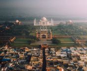 Taj Mahal, Agra City, India from pimpandhost wetasthani village agra