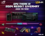 ASUS x PCMR - GPU Tweak III WORLDWIDE GIVEAWAY! Win an ROG STRIX RTX 4080 SUPER, a bundle of TUF Gaming RX 7900 XT and a Ryzen 9 7950X3D, and many ASUS ROG Goodies! from tweak lesbian