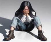 AI generated photo-style image of girl wetting her jeans and crying (v2) from little girl wetting