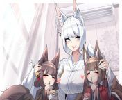 Finally. After through hell and back, Kaga has tamed the flooflings. [ft. Akagi-chan &amp; Amagi-chan] from polyfan hebe chan 76