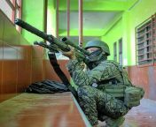 A Filipino Sniper (or probably a Marksman) aiming from inside a school in Marawi. (2017) [717x717] from filipino rough