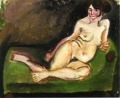 Reclining Nude, Otto Dix, oil painting, 1921 from madhiri dix
