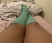 Knee high socks are my favourite, what are yours? Who wants these mint green babys? Worn for three days xxx from days xxx baby