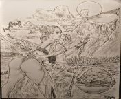 The Book of Rey Skywalker Episode 1: A New Fighter For The Foundling---starring Shainarae Essig Pen and Ink... from shainarae loveliest