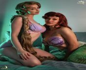 Boudoir Ariel and Rapunzel from SolApollaCosplay and LunaRaeCosplay [photographer] from fake cfake ariel tatum photo