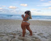College girl at the beach with a fat ass from college roomies at the beach