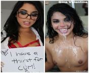 Gina Valentina loves getting covered in cum from gina versace