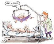 The old couple need assistance from both a nurse and a bed crane, as their old bodies are too fragile and weak to have sex without it. The old man is giving instructions to the nurse to correctly position his penis over his partners vagina. from all sex videos free download old man sex