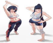 (F4F) I was at the gym when I saw my gym crushes talking to each other. I thought I wished I could be as fit as them. Then suddenly my soul was split in two and possessed both their bodies turns out they were a lesbian couple (DM TO RP) from lesbian nation