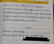 A guy from an NIT commited suicide a few days ago. His suicide note. from melayu an india