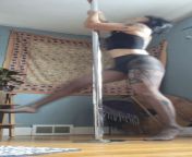 pole dancing in black nylons from laila channel belly dancing in black thong