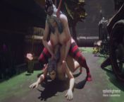 a futanari succubus fucking woman in a position of four from free fucking woman