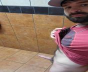 (32)Boned up in the gas station bathroom, couple guys caught a peek from river couple fuck caught