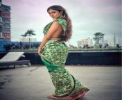 Mouni Roy in a blouseless saree from roohi roy in hot saree