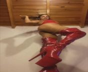 My boyfriend never wants to fuck me with my red boots on, I need someone who likes heels and with whom to be unfaithful to him from cl8565 sexy red boots on