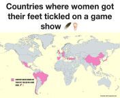 Countries where women got their feet tickled on a game show from korea game show feet