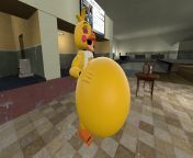 toy chica ate blue and toy chica burp with a full belly from game over toy chica