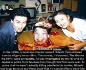 A Japanese Film Director named Hideshi Hino made horror films whose effects were so realistic that he was investigated by the FBI and had to go to court to prove his effects were fake. from thailand rapes xxx japanese film sex