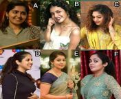 who is your pick ? Mallu GenZ and Millenium Edition ( A to F - Sanusha, Priya, Noorin, Renjini Jose, Rachana, Ananya) from mallu docter and pasend sex