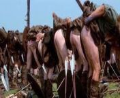 In braveheart (1995), a bunch of Scottish soldiers moon the English archers. When the English fire at them, we see that some of them couldnt get their shields up in time, meaning that at least one guy got an arrow right up the ass. from english felim