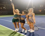 College girls playing tennis from tennis plea