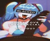 LF Color Source: &#34;Blacked&#34; &#34;Idols love interracial. Do you?&#34; 1girl, ahegao, blue bikini, blue hair, blue nails, dark skinned male, fangs, hand on another&#39;s penis, hatsune miku, heart choker, huge penis, large breasts, long hair, male p from 1girl 2boy blue film sex